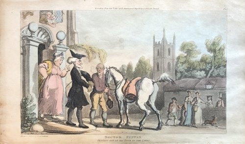 Doctor Syntax Setting Out on His Tour to the Lakes. [From: The Tour of Doctor Syntax In Search of the Picturesque. A Poem. 7th Edition with new Plates].