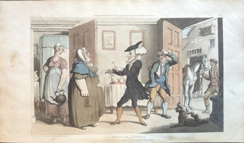 Doctor Syntax Disputing His Bill with The Landlady. [From: The Tour of Doctor Syntax In Search of the Picturesque. A Poem. 7th Edition with new Plates].