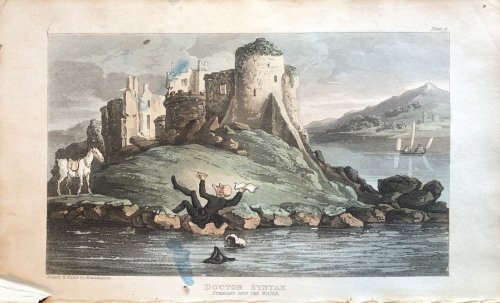 Doctor Syntax Tumbling Into the Water. [From: The Tour of Doctor Syntax In Search of the Picturesque. A Poem. 7th Edition with new Plates].
