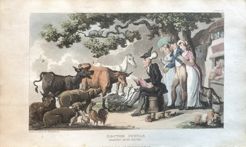 Doctor Syntax Drawing After Nature. [From: The Tour of Doctor Syntax In Search of the Picturesque. A Poem. 7th Edition with new Plates].