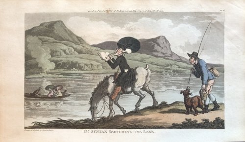 Dr. Syntax Sketching The Lake. [From: The Tour of Doctor Syntax In Search of the Picturesque. A Poem. 7th Edition with new Plates].