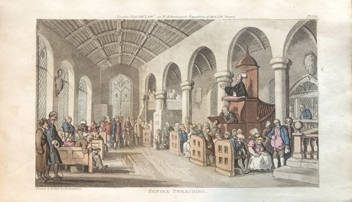 Syntax Preaching. [From: The Tour of Doctor Syntax In Search of the Picturesque. A Poem. 7th Edition with new Plates].