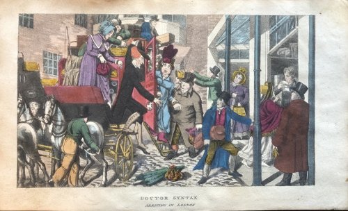 Doctor Syntax Arriving in London. [From: The Tour of Doctor Syntax Through London, or the Pleasures and Miseries of the Metropolis. A Poem. By Doctor Syntax. Third Edition.]