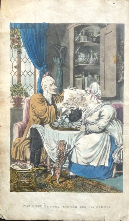 The Revd. Doctor Syntax and His Spouse. [From: The Tour of Doctor Syntax Through London, or the Pleasures and Miseries of the Metropolis. A Poem. By Doctor Syntax. Third Edition.]