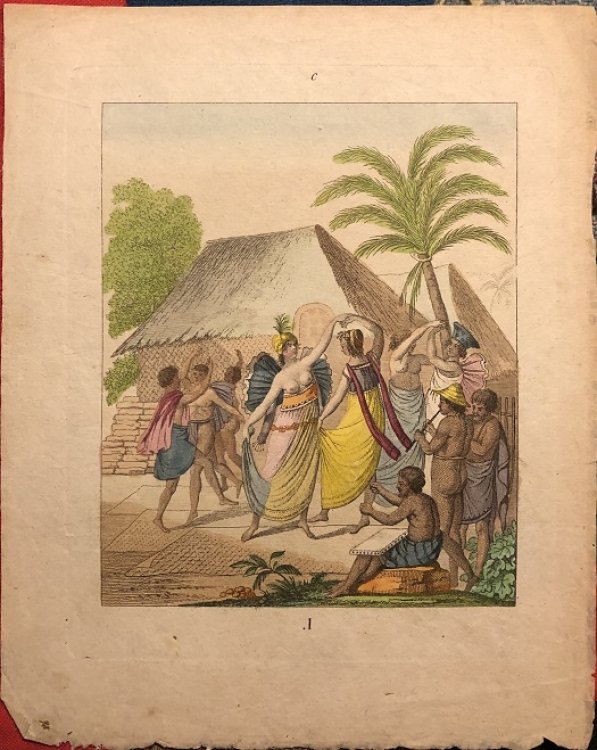 Vorstellung der Tanze aus den Gesellschafts-Inseln. [A dance as done in the Society Islands (Tahiti/French Polynesia)].