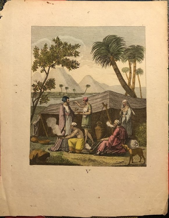 Die Art und Weise, wie man in Arabien den Gasten die Zeit des Ausbruchs zu verstehen giebt [The way, in Arabia, that guests are made to understand the time of the eruption].