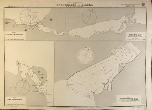 America. North West Coast. Anchorages in Alaska. From the latest United States Government Charts.