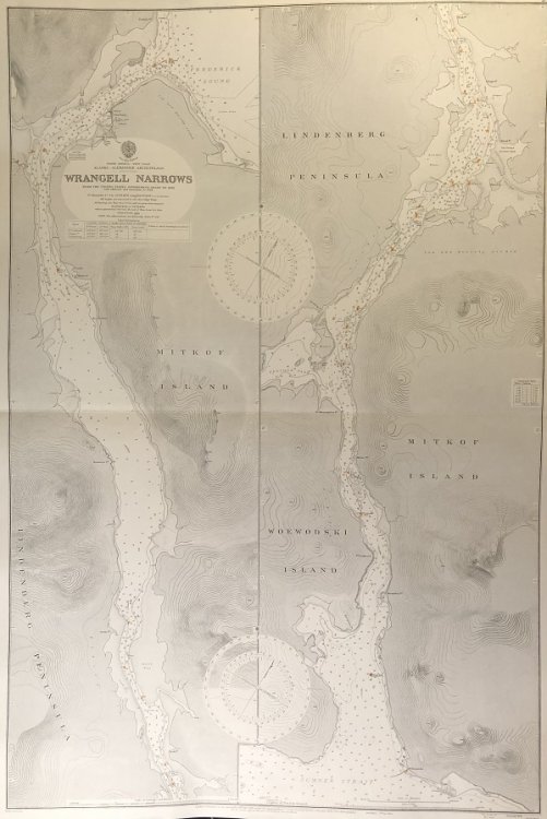 North America - West Coast. Alaska - Alexander Archipelago. Wrangell Narrows. From the United States Government Chart of 1898. with additions and corrections to 1928.