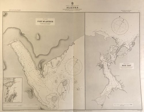 America - North West Coast. Alaska. Anchorages In and Near Sumner Strait. From Plans Published by the U.S. Government, 1888.