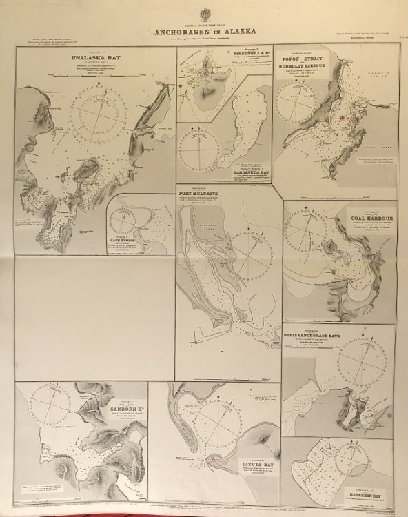 America - North West Coast. Anchorages in Alaska. From Plans published by the United States Government.