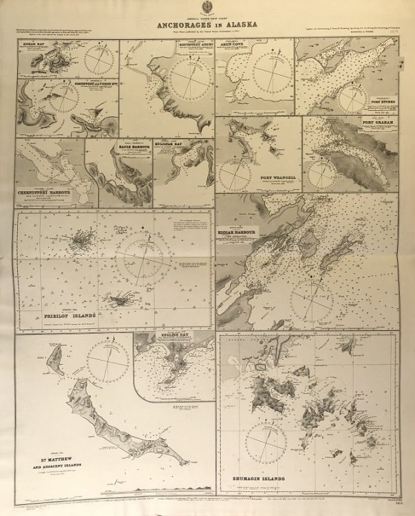 America - North West Coast. Anchorages in Alaska. From Plans published by the United States Government, to 1910.