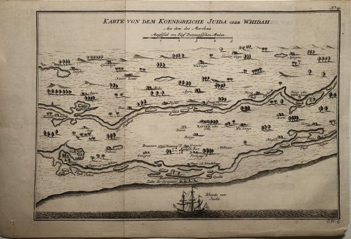 Karte von dem Koenigreiche Juida oder Whidah. Aus dem des Marchais. [A Map of the Kingdom of Juida or Whidah].