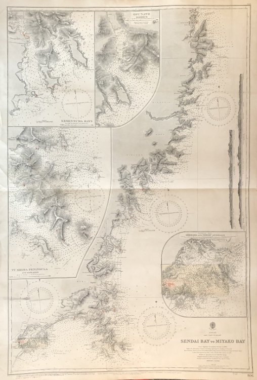 Japan. East Coast of Honshu. Sendai Bay to Miyako Bay. From Japanese Government Surveys to 1882.