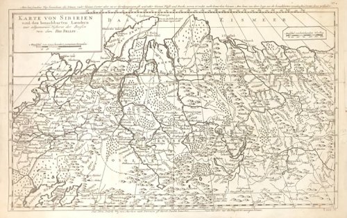 Karte Von Sibirien und den benachbarten Laendern . von dem Hrn Bellin.