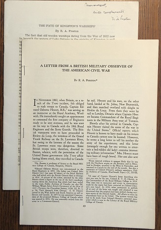 The Fate of Kingston's Warships [with] A Letter From A British Military Observer of The American Civil War.