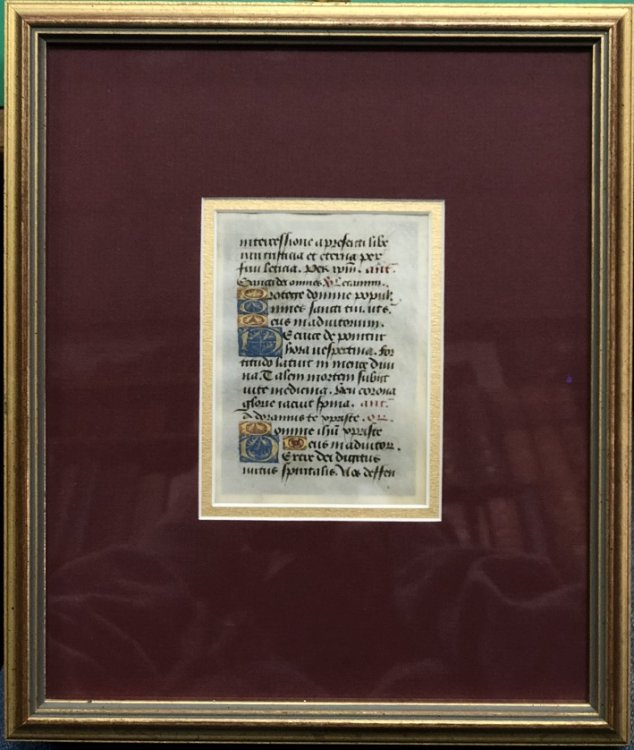 An Illuminated Manuscript Leaf from a Book of Hours.