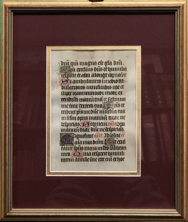 An Illuminated Manuscript Leaf from a Book of Hours.