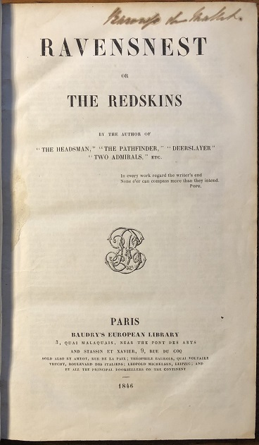 Ravensnest or The Redskins. By The Author of 
