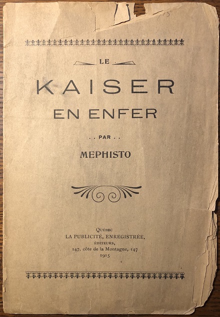 Le Kaiser en Enfer. Par Mephisto.