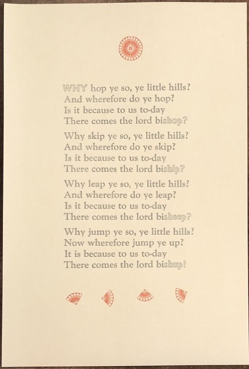 Why hop ye so, little hills .