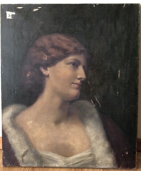 Oil on canvas. [untitled]. A portrait of a young woman.