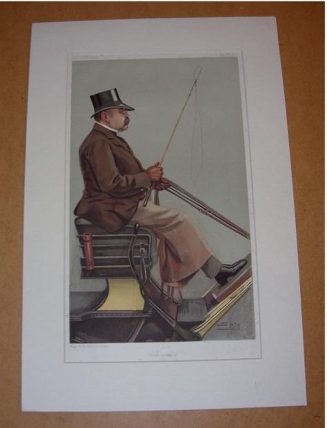 ORIGINAL LITHOGRAPH by SPY: BARON ADOLPH WILHELM DEICHMANN. “Four-in-Hand”. 14/5/1903. (Carriages)