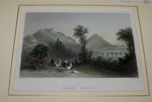 Attractive original steel engraving of Walhalla, Ratisbon. From “The Beauties of the Bosphorus”.