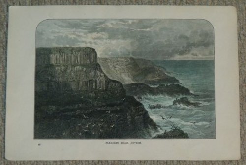 Pleaskin Head, Antrim. (Pliskin Head). Original engraving with later hand colouring.