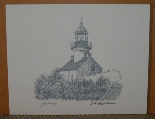 A Selection of California Lighthouse Drawings: from Discovering the California Coast, A Sunset Pictorial. From Moments from the P & O Poster Collection sir Jeffrey Sterling.