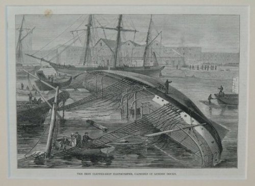 The Iron Clipper-Ship Eastminster, Capsized In London Docks.