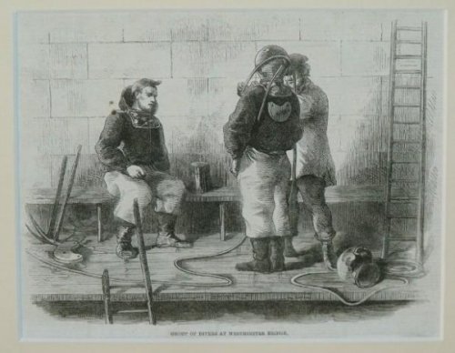 Group of Divers At Westminster Bridge.