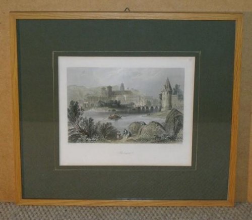 Attractive original steel engraving of Passau.