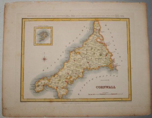 ORIGINAL ENGRAVED MAP OF Cornwall. Engraved for LEWIS's “Topographical Dictionary” and drawn by R. Creighton. From: “AN ATLAS comprising Maps of the Several Counties, divided into Unions….”.
