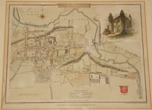 (Original Engraved Map of.) Colchester. . to Accompany the Beauties of England and Wales.