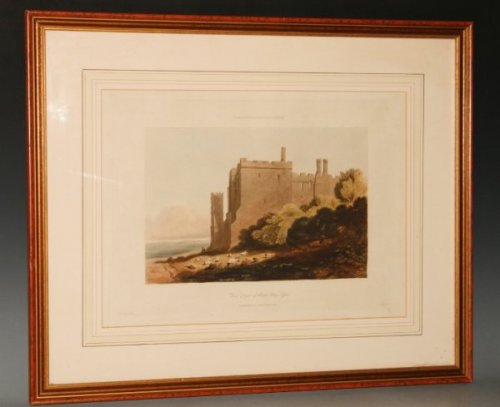 View of Part of Battle Abbey, Sussex. Original Hand Coloured Engraving. First Lesson on Colouring.