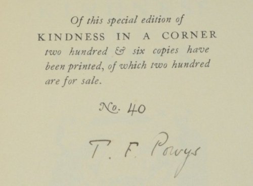 Kindness in a Corner. With title vignette by Gilbert Spenser.