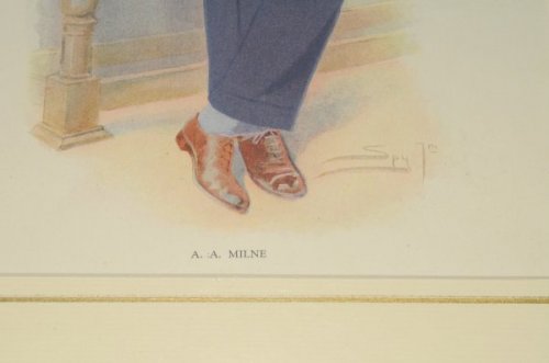 A. A. Milne. Original colour Portrait print. Fromt “The Bookman Portfolio, Christmas, 1927.”