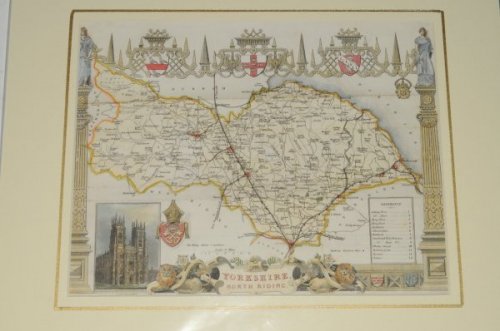 Yorkshire Map of Yorkshire, showing towns, villages, roads and railways.