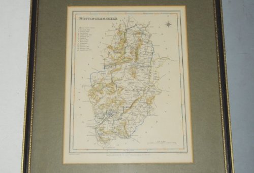 ORIGINAL ENGRAVED MAP OF Nottinghamshire. Engraved for LEWIS's “Topographical Dictionary” and drawn by R. Creighton. From: “AN ATLAS comprising Maps of the Several Counties, divided into Unions….” Engraved by J. C. Walker.
