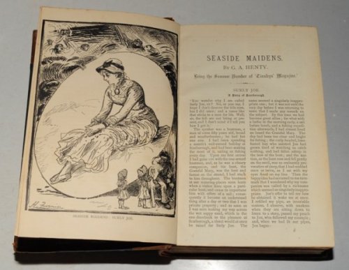 Seaside Maidens. Being the Summer Number of Tinsley’s Magazine. Stories are; Surly Joe, Smuggler’s Cutter, Wreck on the Goodwins, Queen’s Cup, Rivals, Fish-wife’s Dream, narrow Escape, piece of Orange Peel, Working Up, On the Cliff. places mentioned include Scarborough, Weymo