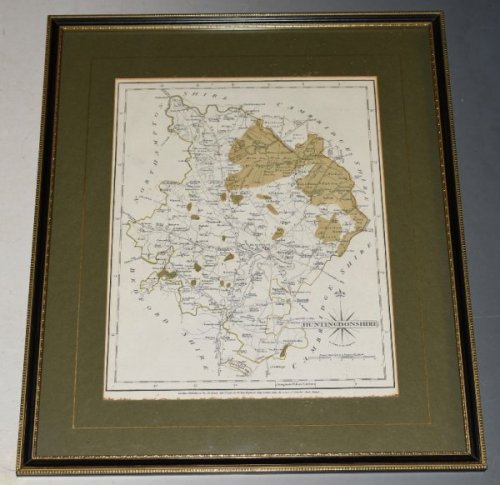 ORIGINAL ENGRAVED MAP OF HUNTINGDONSHIRE. From Cary’s “New and Correct English Atlas”. Exhibiting all the Direct and principal Cross Roads, Cities, Towns, and most considerable Villages, Parks, Rivers, navigable Canals, etc.;