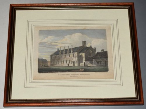 Original Hand Coloured Engraving of “St. Augustine’s Hospital, Sherborne, Dorsetshire.” Engraved by W.G. Cooke from a drawing by J. Buckler, Published by Vernor & Hood. Oct 1803. For the Beauties of England and Wales.