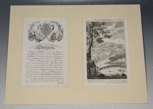 A Map of Surrey. Original Antique Engraved Map of Surrey. With Illustration to Map, Engraved View with Arms of City of Southmark. And a description of the County. Twin plate, double sided.