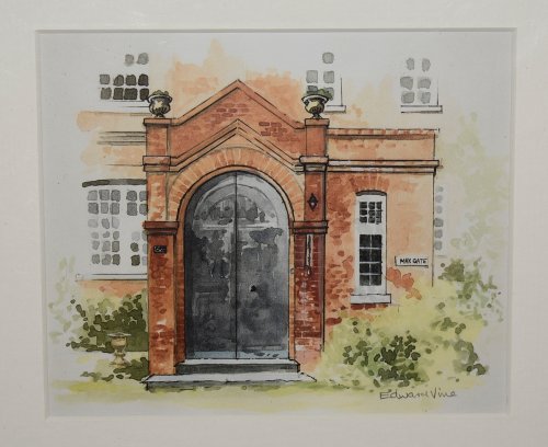 Signed Print of "Max Gate" Thomas Hardy's Residence, Dorchester FRONT ENTRANCE Signed in pencil by Aritist.