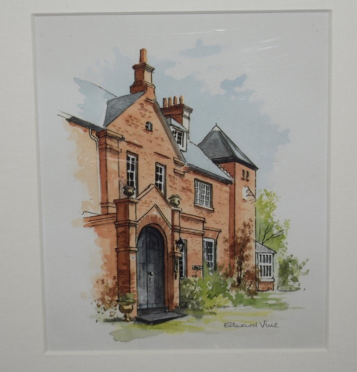 Signed Print of "Max Gate" Thomas Hardy's Residence, Dorchester FRONT of The Property ENTRANCE Signed in pencil by Aritist.