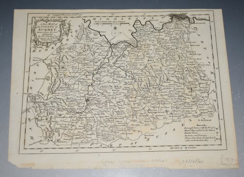 ORIGINAL ENGRAVED ANTIQUE MAP OF SURREY Surrey Drawn from an Actual Survey and Regulated by Astronl. Observns. By T. Kitchin Geog.