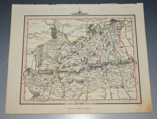 ORIGINAL ENGRAVED ANTIQUE MAP OF SURREY