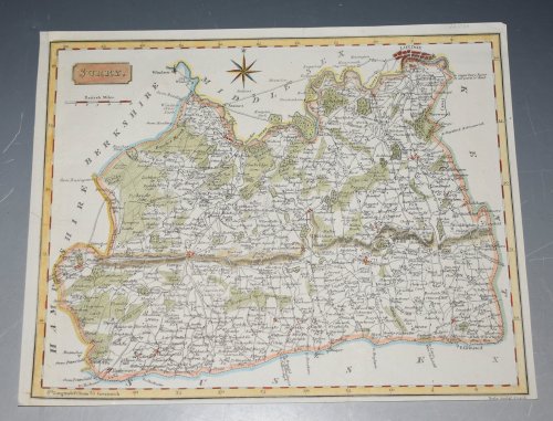 ORIGINAL ENGRAVED ANTIQUE MAP OF SURREY