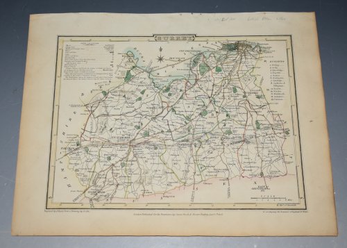 ORIGINAL ENGRAVED ANTIQUE MAP OF SURREY