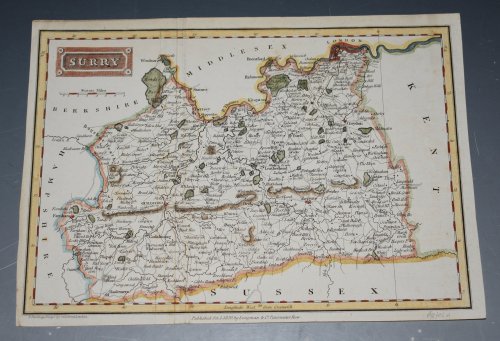 ORIGINAL ENGRAVED ANTIQUE MAP OF SURREY